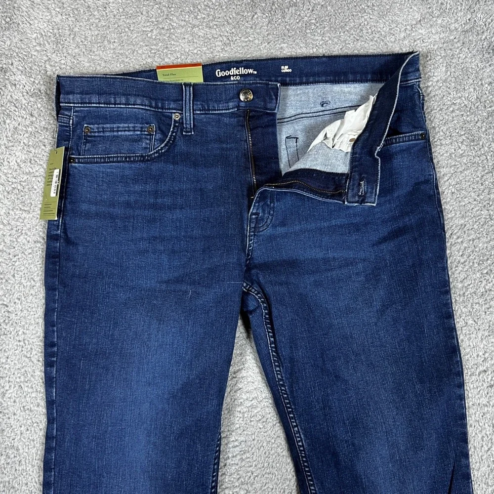 Goodfellow Jeans Mens 40x32 Blue Slim Cenido Dark Wash Denim Casual Formal NEW